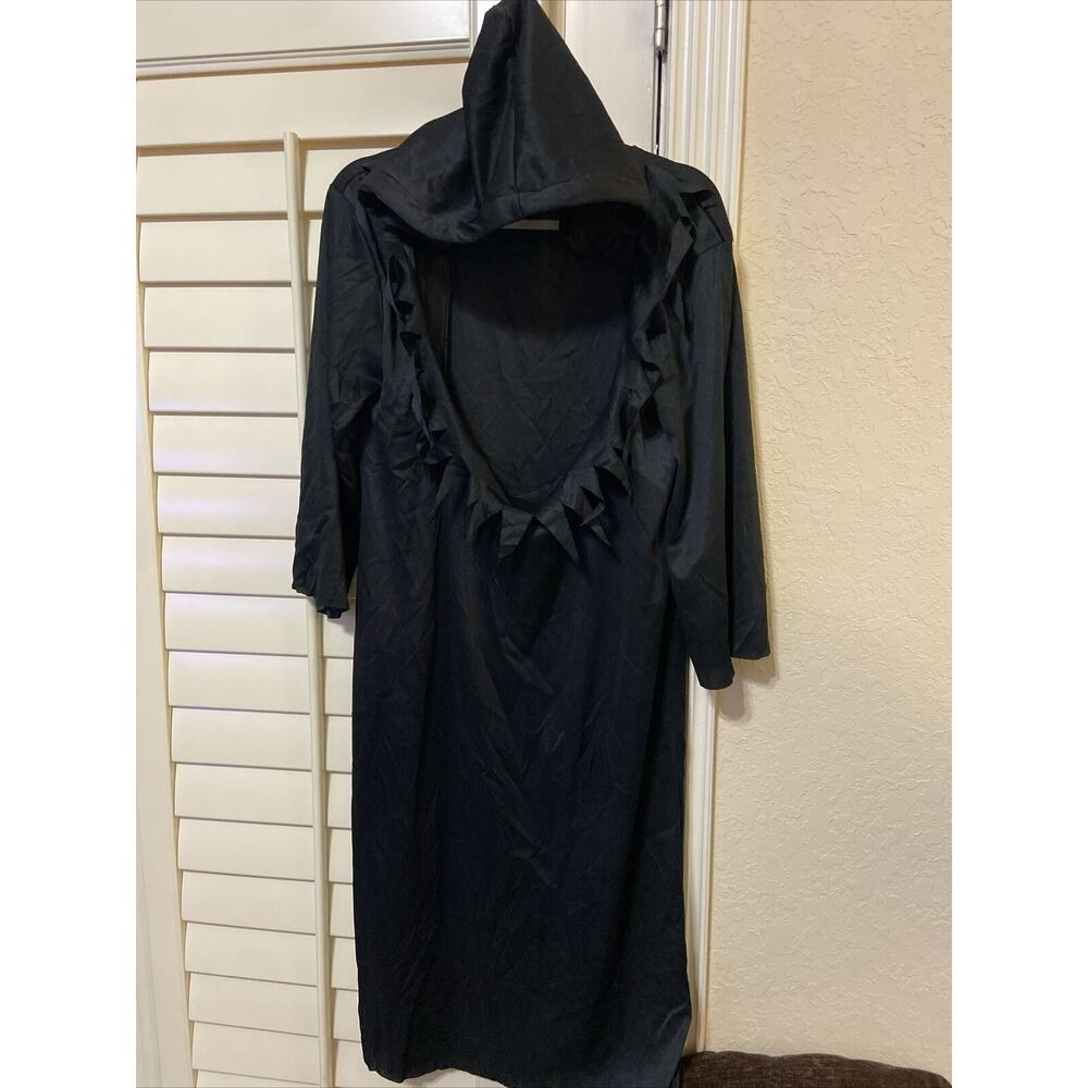 Black Hooded Robe, Child M (8-10) Cosplay Dress Up Scary Halloween Costume